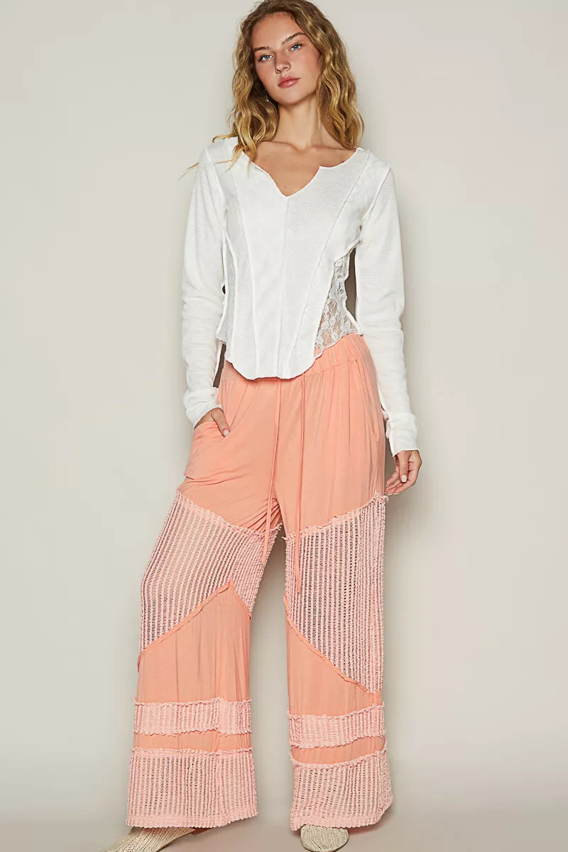 POL Drawstring Elastic Waistband Wide-Leg Pants - Tigbul's Variety Fashion Shop