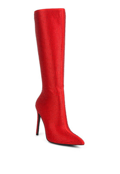 PIPETTE Diamante Set High Heeled Calf Boot - Tigbuls Variety Fashion