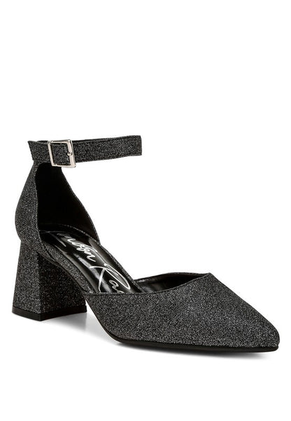 Taznia Glitter Block Heel Sandals - Tigbul's Variety Fashion Shop