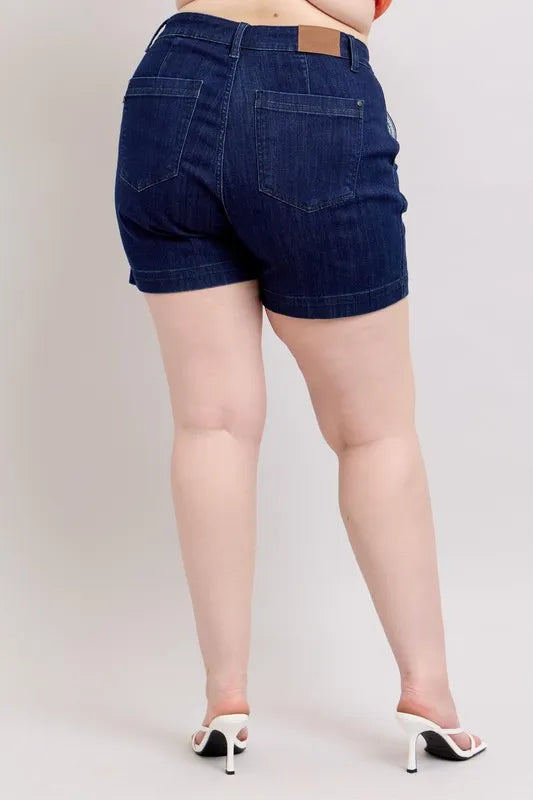 Judy Blue Plus Size High Waist Denim Shorts - Tigbul's Variety Fashion Shop
