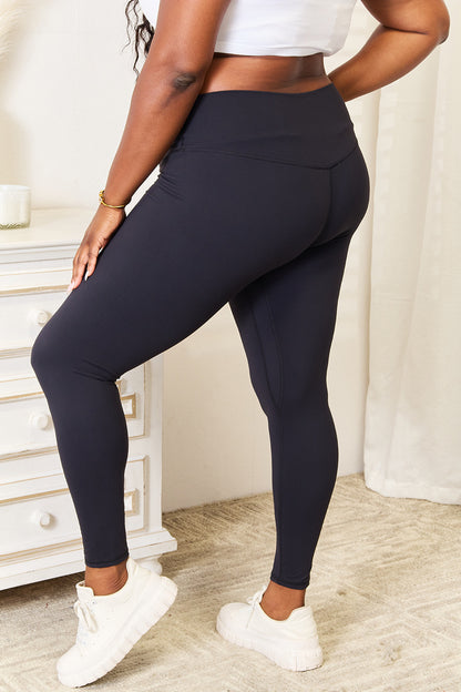 Double Take Wide Waistband Sports Leggings - Tigbul's Variety Fashion Shop