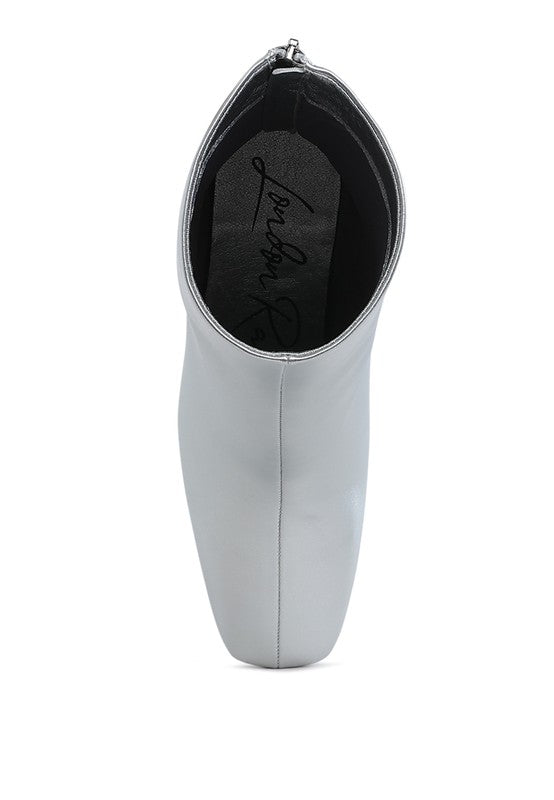 Simba Square Toe Metallic Ankle Boots - Tigbul's Variety Fashion Shop