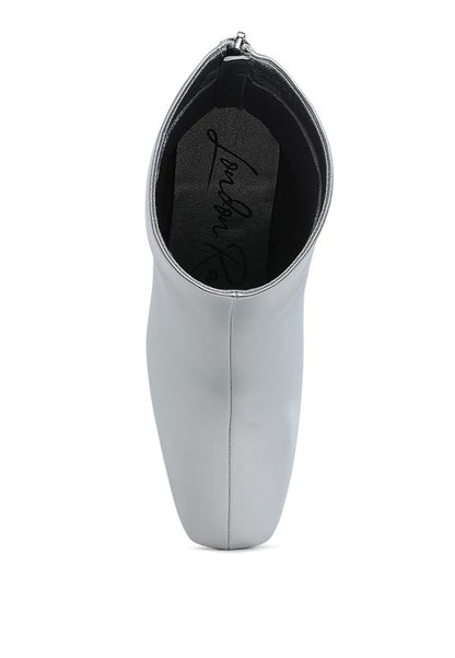 Simba Square Toe Metallic Ankle Boots - Tigbul's Variety Fashion Shop