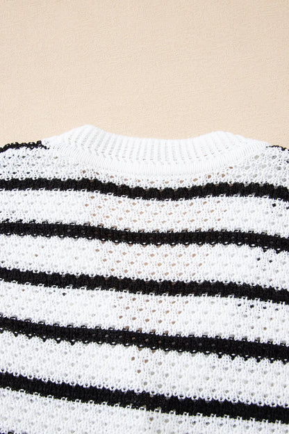 Striped Button-Up Knit Sweater Vest - Tigbul's Variety Fashion Shop