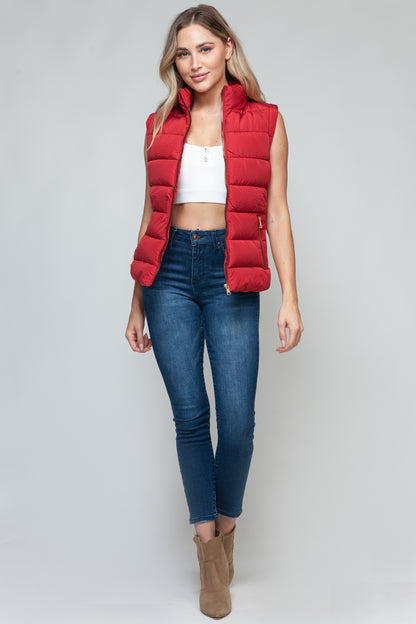 Snobbish Zip Up Turtleneck Vest with Pockets - Tigbul's Variety Fashion Shop