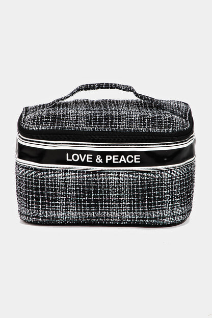 Fame Love & Peace Striped Handle Bag - Tigbul's Variety Fashion Shop