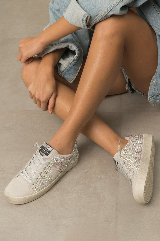 Glam Rhinestone Star Sneakers - Tigbul's Variety Fashion Shop