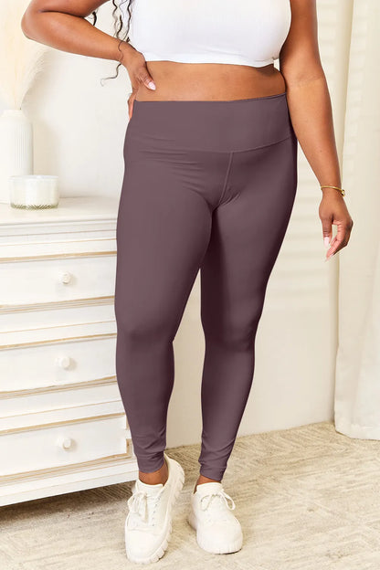 Double Take Wide Waistband Sports Leggings - Tigbul's Variety Fashion Shop