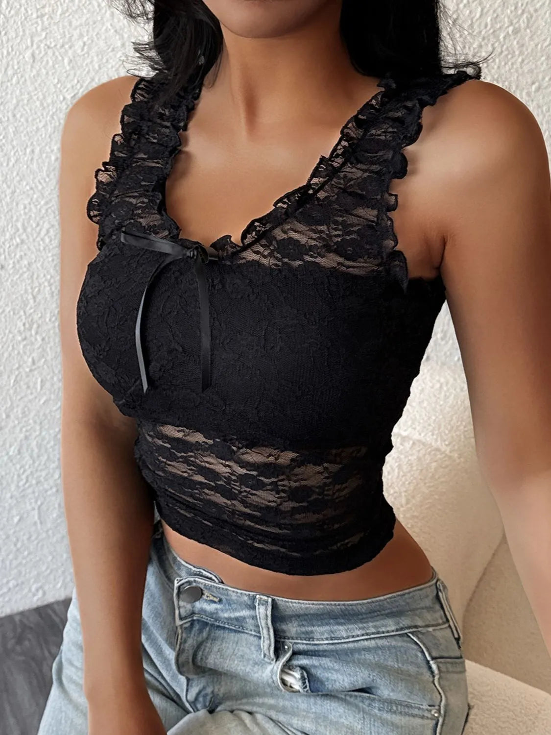 Lace Wide Strap Tank - Tigbul's Variety Fashion Shop