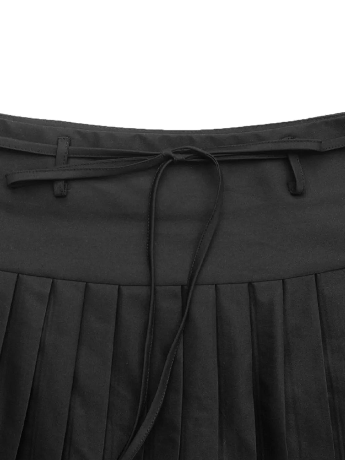 Tied Pleated Mini Skirt - Tigbul's Variety Fashion Shop