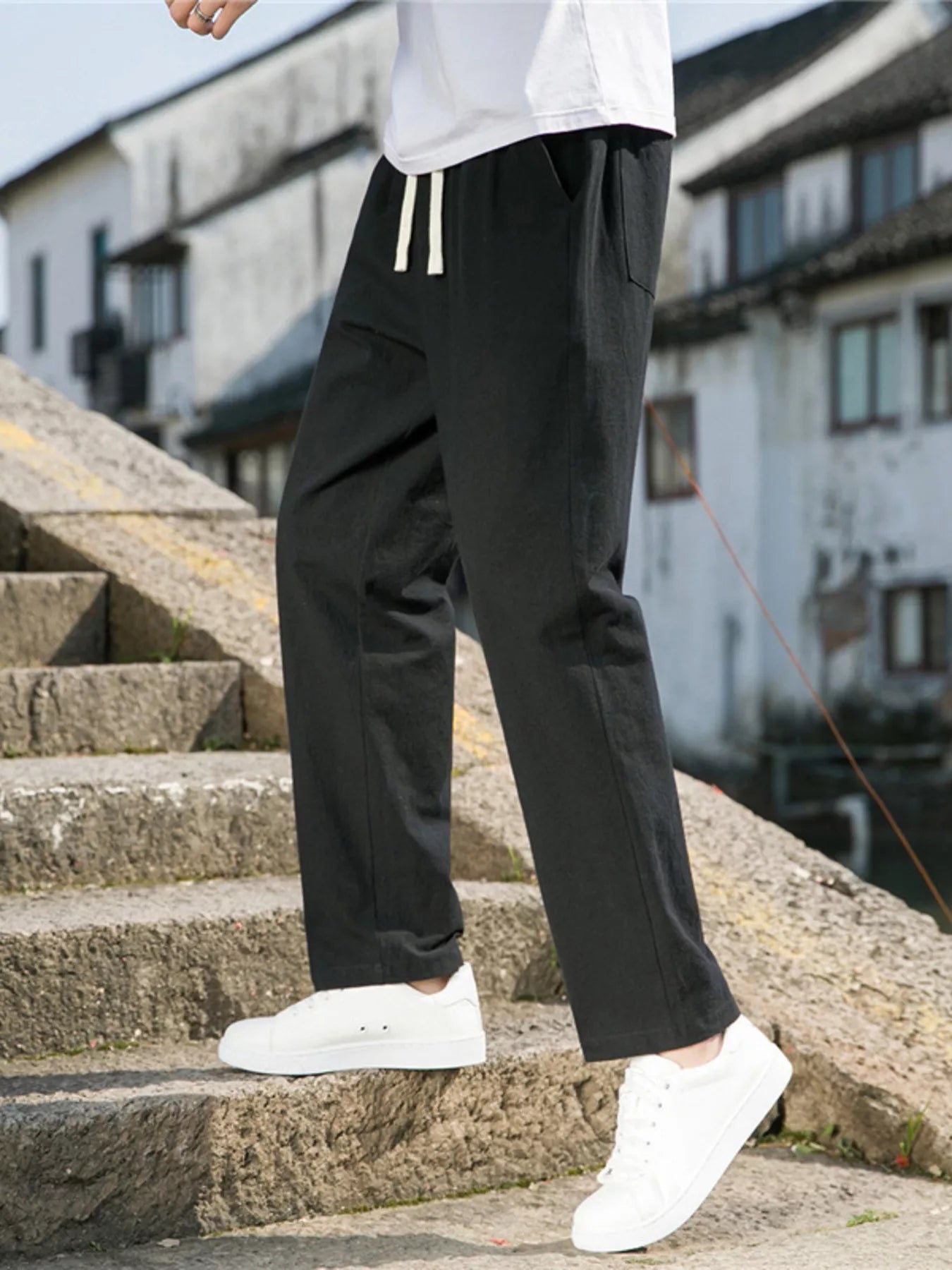 Men's Plus Size Loose Fit Drawstring Casual Pants - Tigbul's Variety Fashion Shop