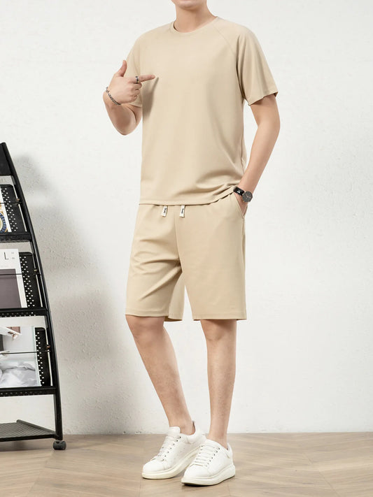 Men's Plus Size Short Sleeve Top and Shorts Set - Tigbul's Variety Fashion Shop