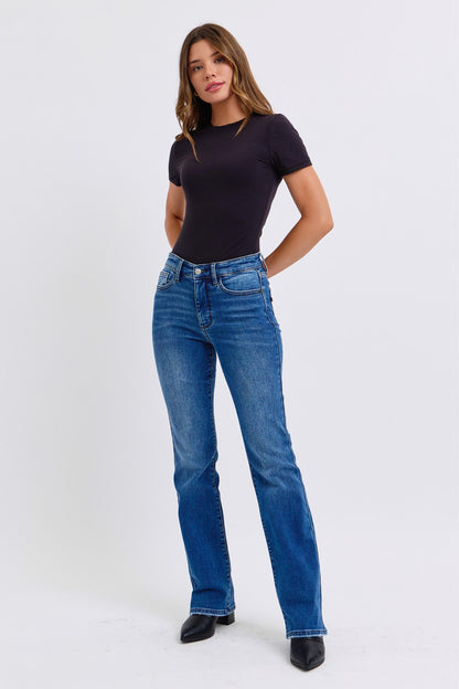 Judy Blue Full Size Mid-Rise Bootcut Jeans with Pockets - Tigbul's Variety Fashion Shop