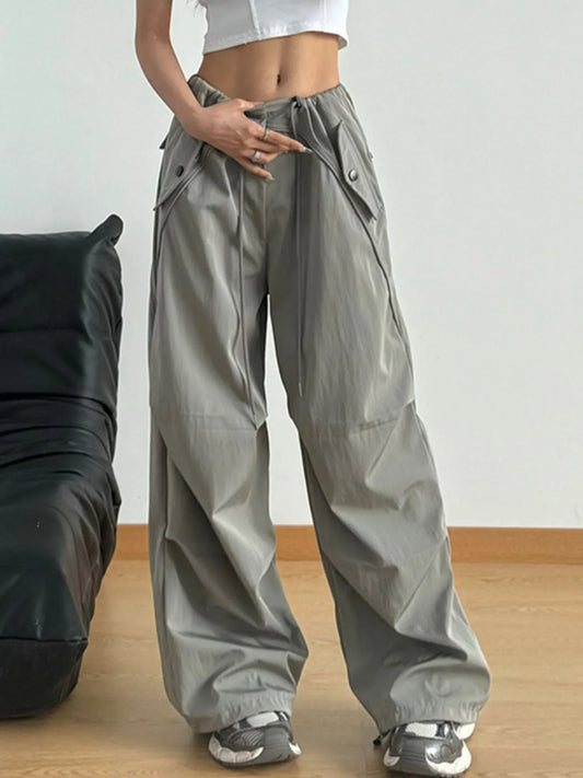 Wide Leg Drawstring Pants - Tigbul's Variety Fashion Shop