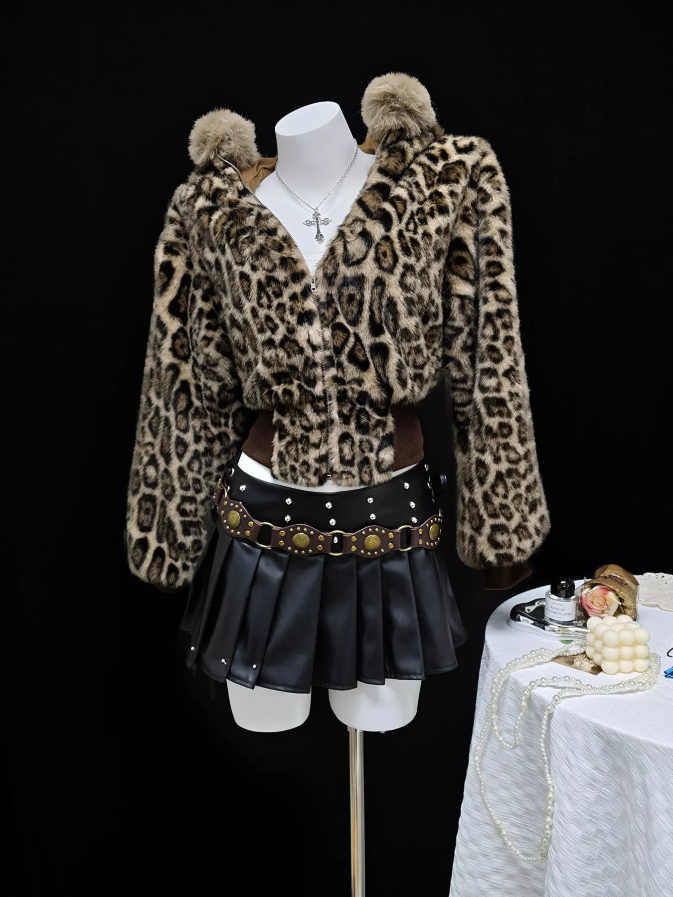 Leopard Faux Fur Hooded Outerwear - Tigbul's Variety Fashion Shop