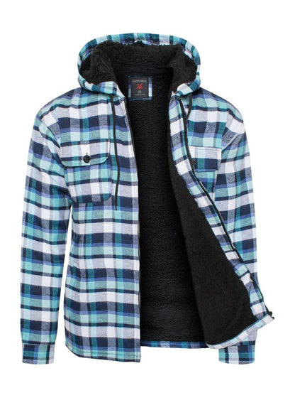 Men's Flannel Sherpa Lining Jacket - Tigbul's Variety Fashion Shop