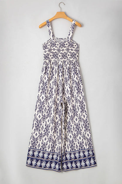 Bohemian Print Wide Leg Jumpsuit - Tigbul's Variety Fashion Shop
