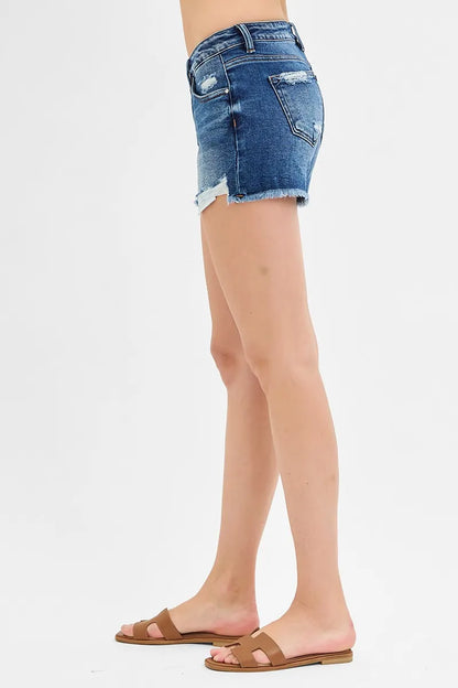 RISEN Low Rise Distressed Denim Shorts - Tigbul's Variety Fashion Shop
