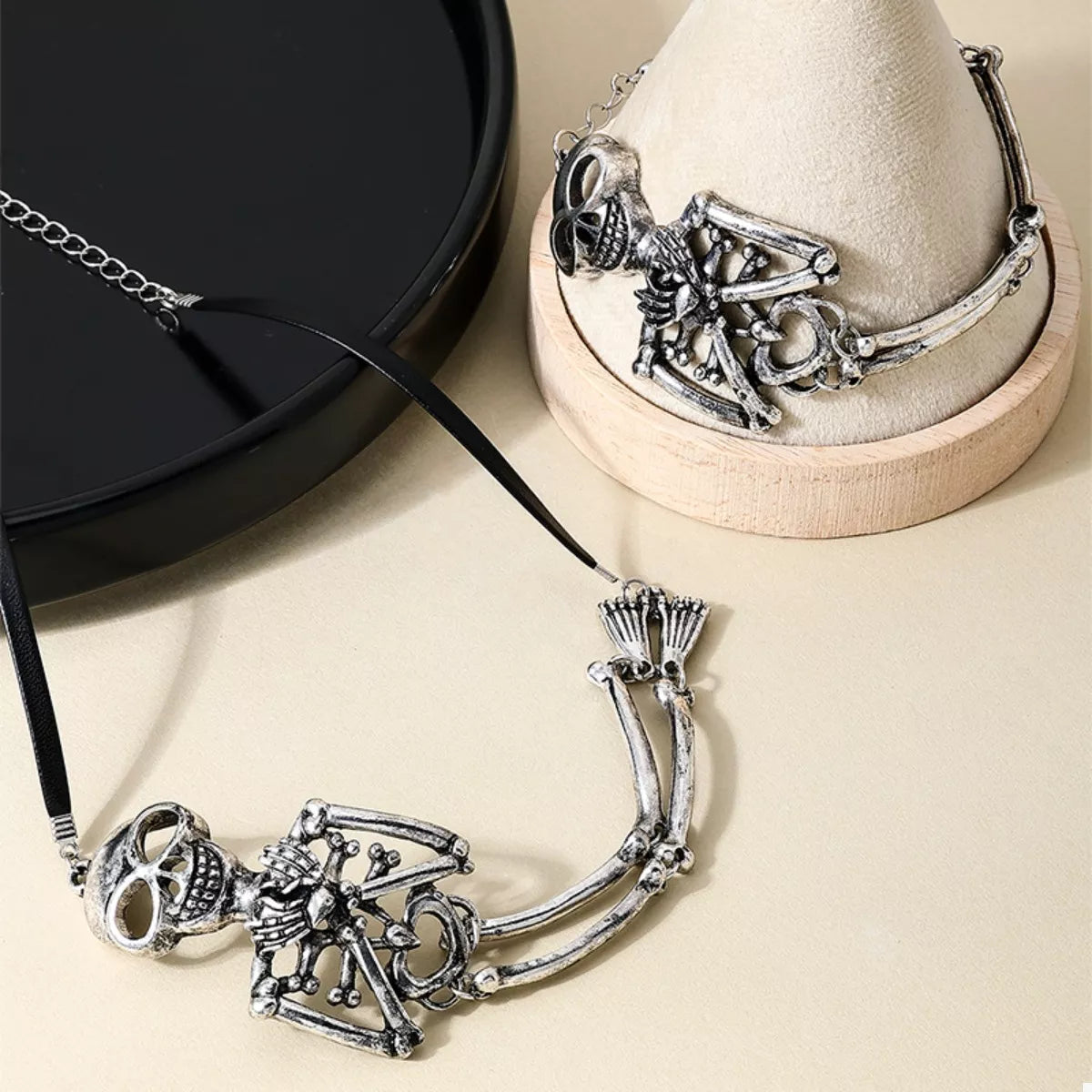 Alloy Skull Necklace and Bracelet Jewelry Set - Tigbul's Variety Fashion Shop