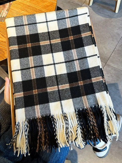 Classic Plaid Fringe Scarf - Tigbul's Variety Fashion Shop