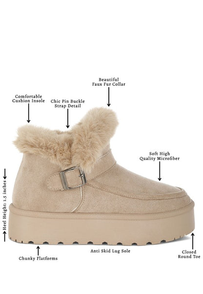 Linka Pin Buckle Detail Snow Boots - Tigbul's Variety Fashion Shop