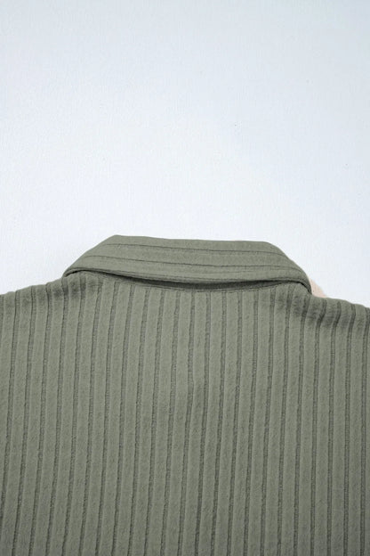 Ribbed Knit Button-Up Cardigan - Tigbul's Variety Fashion Shop