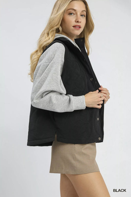 Umgee Quilted Embroidered Vest - Tigbul's Variety Fashion Shop