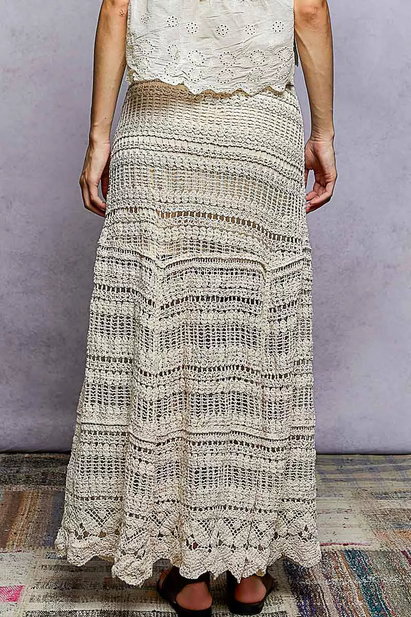 POL Boho Crochet Knit Maxi Skirt - Tigbul's Variety Fashion Shop