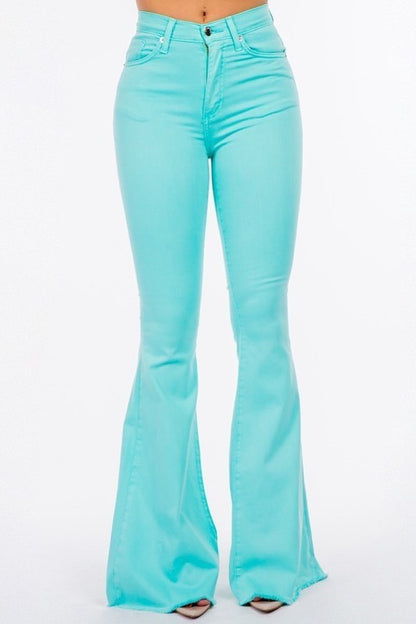 Bell Bottom Jean in Turquoise Inseam 32" - Tigbul's Variety Fashion Shop