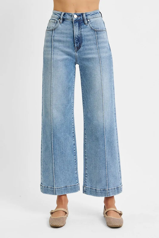 RISEN Full Size High Rise Crop Wide Leg Jeans Plus Size - Tigbul's Variety Fashion Shop
