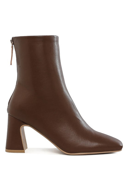 Neapolitan Faux Leather Square Toe Ankle Boots - Tigbul's Variety Fashion Shop