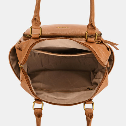 David Jones Zipper PU Leather Handbag - Tigbuls Variety Fashion