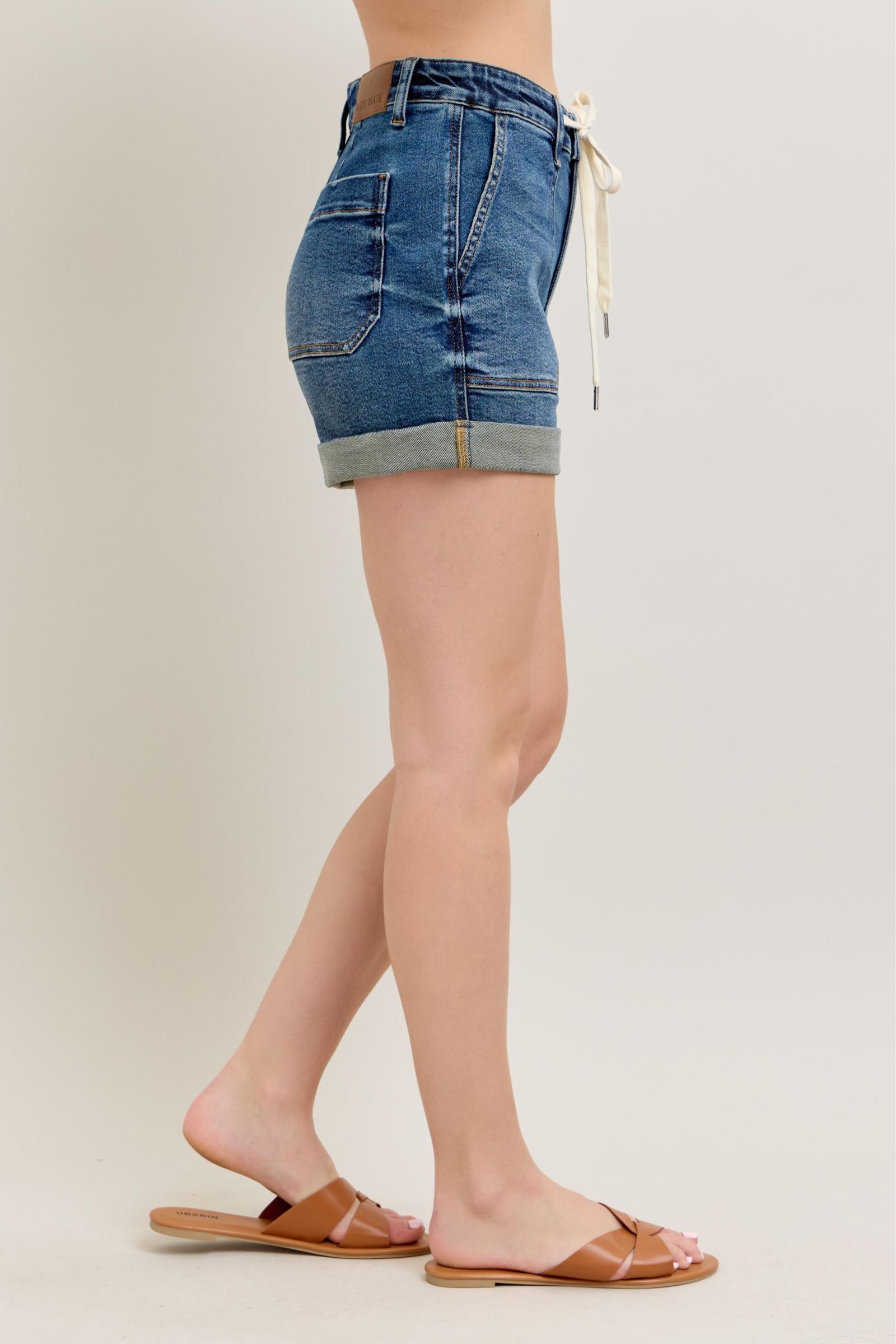 Judy Blue Full Size High Rise Cuff Denim Shorts Plus Size - Tigbul's Variety Fashion Shop