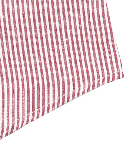 Striped Balloon Sleeve Button-Up Shirt - Tigbul's Variety Fashion Shop