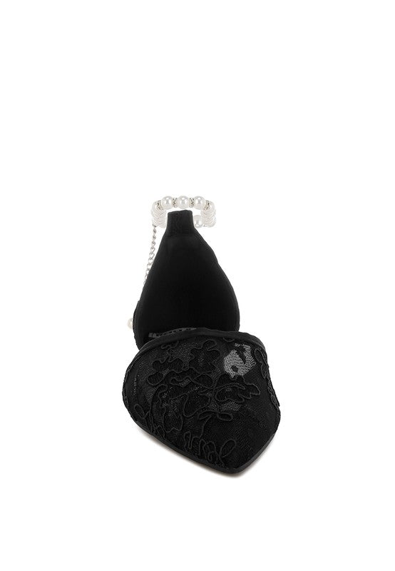 Shrami Pearl & Rhinestone Strap Flat Sandals - Tigbul's Variety Fashion Shop