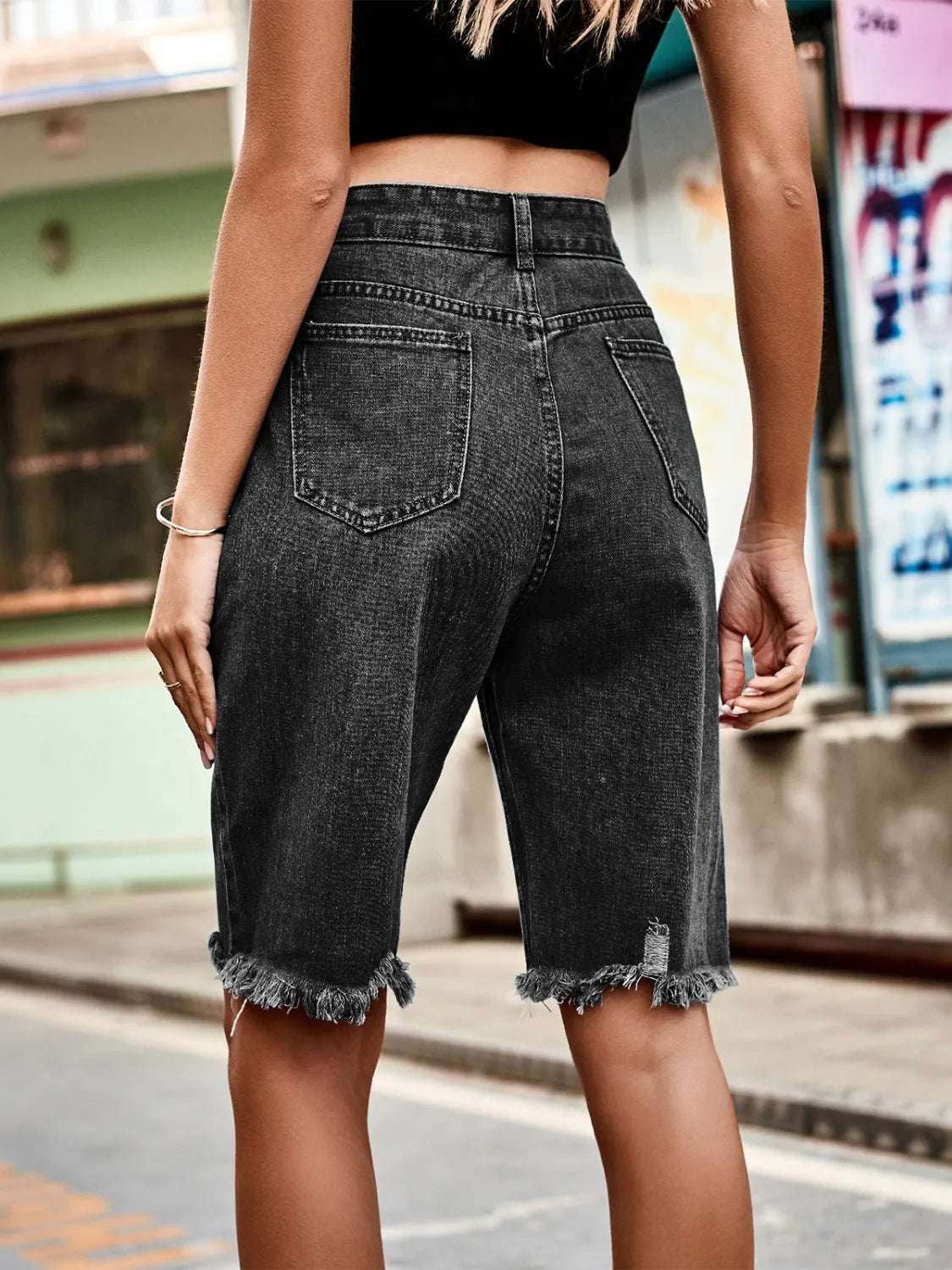 Raw Hem Denim Shorts - Tigbul's Variety Fashion Shop