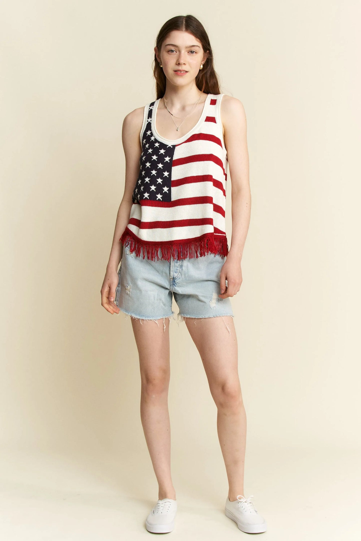 American Flag Fringe Tank Top - Tigbul's Variety Fashion Shop