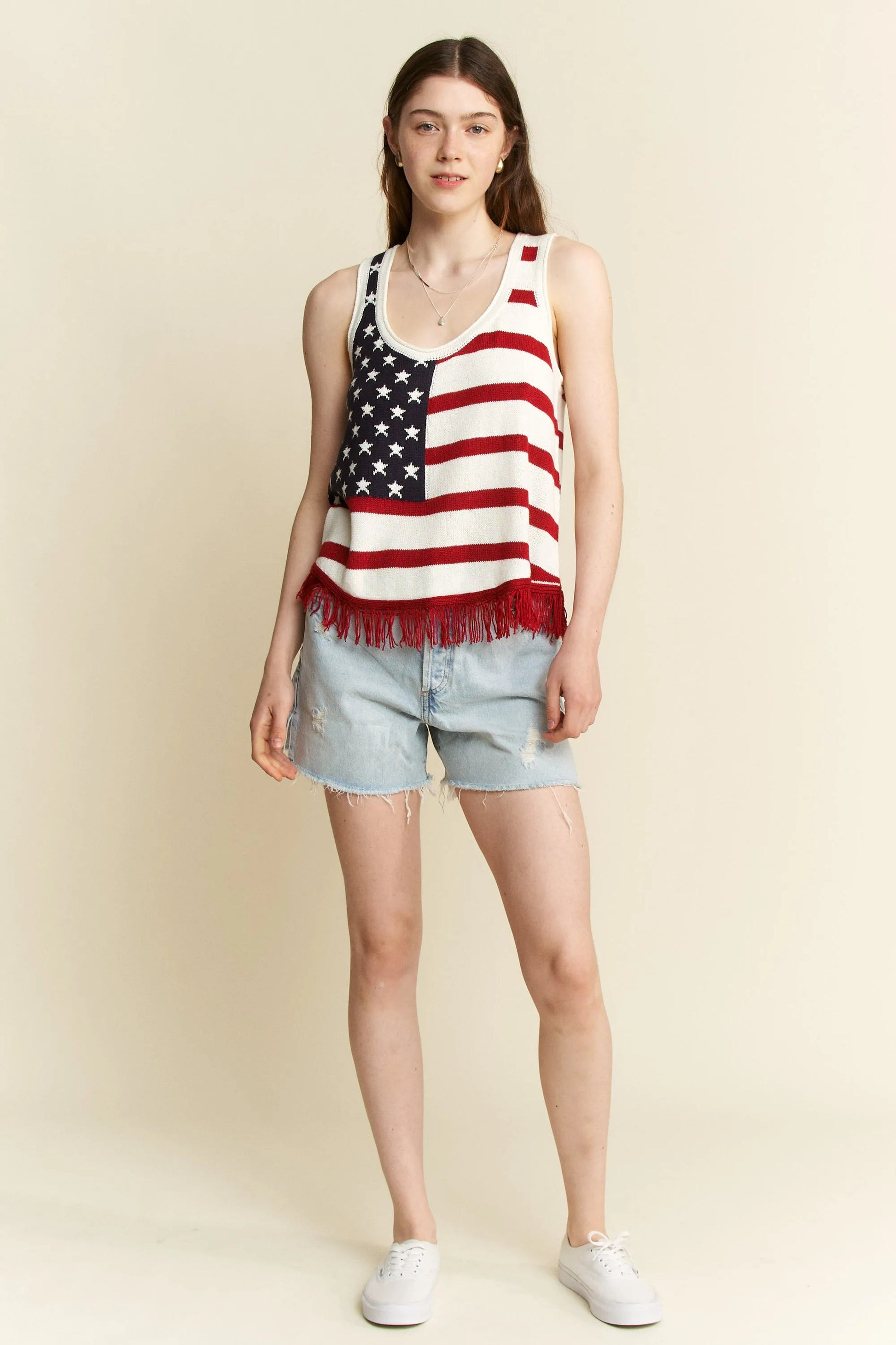 American Flag Fringe Tank Top - Tigbul's Variety Fashion Shop