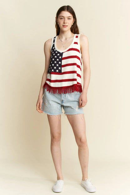 American Flag Fringe Tank Top - Tigbul's Variety Fashion Shop