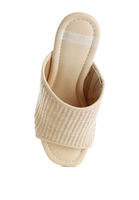 Marengo Raffia Wooden Clogs - Tigbul's Variety Fashion Shop