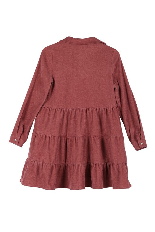 Corduroy tiered dress - Tigbuls Variety Fashion