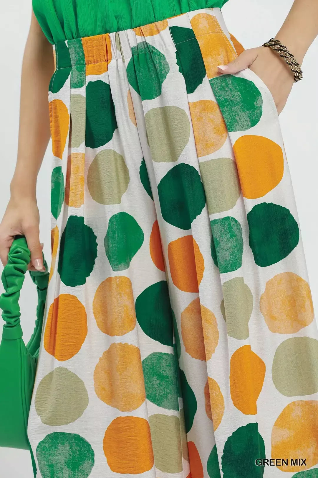 Umgee Dot Print Wide Leg Pants - Tigbul's Variety Fashion Shop