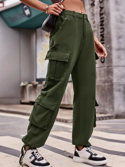 Casual Wide Leg Cargo Jeans - Tigbul's Variety Fashion Shop
