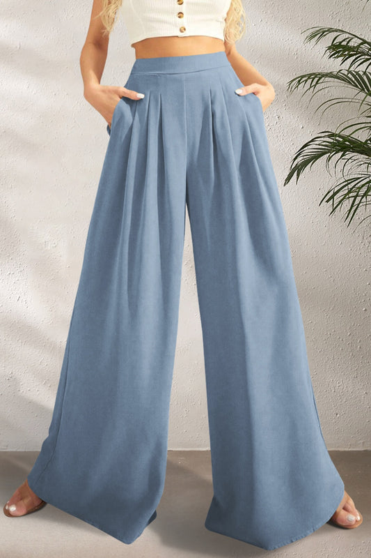 High Waist Wide Leg Pants - Tigbuls Variety Fashion