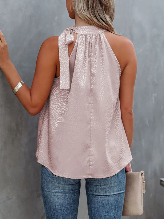 Tied Animal Print Cami Top - Tigbul's Variety Fashion Shop