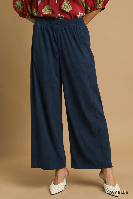 Umgee Wide-Leg Corduroy Pants - Tigbul's Variety Fashion Shop