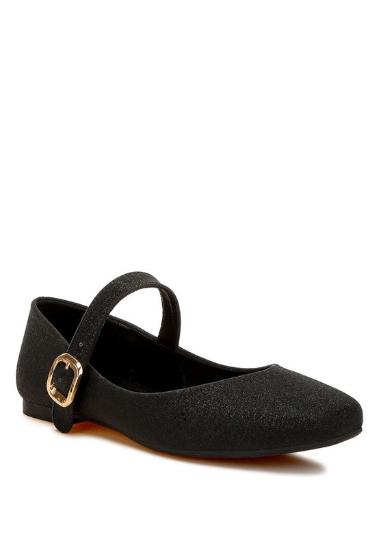 Herma Glitter Pin Buckle Ballerinas - Tigbul's Variety Fashion Shop