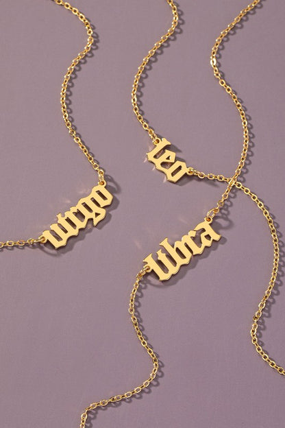 Laser cut zodiac sign pendant necklace - Tigbul's Variety Fashion Shop