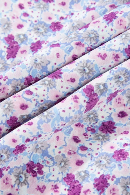 Lavender Tiered Floral Shirred High Waist Maxi Dress - Tigbul's Variety Fashion Shop