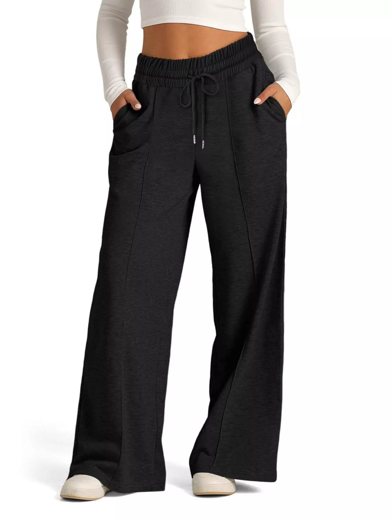 Wide Leg Drawstring Pants - Tigbul's Variety Fashion Shop